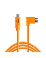 Tether Tools TetherPro USB-C to 3.0 Micro-B Right Angle 15' (4.6m) High-Visibility Orange