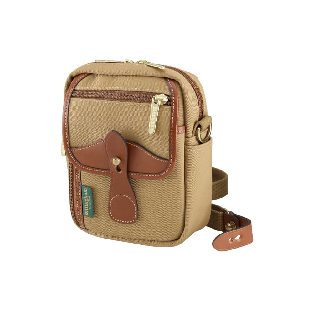 Billingham Compact Stowaway Sling Bag - Khaki Canvas / Tan Leather