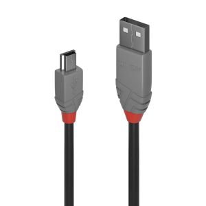 Lindy USB 2.0 Type-A to Mini-B Cable - 1m - ends slant 