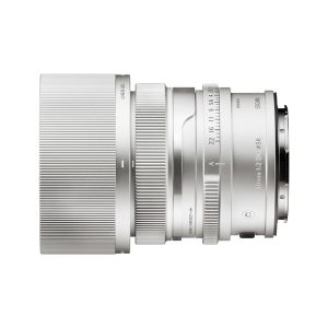 Sigma 50mm F2 DG |  C -  L-Mount Lens - Silver - topside horizontal 