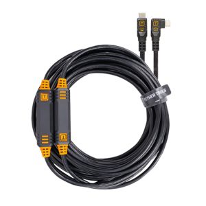TetherTools TetherPro USB-C to USB-C, 31′ (9.4m), Straight to Right Angle Cable (Non-Reflective Black) - cable wound 