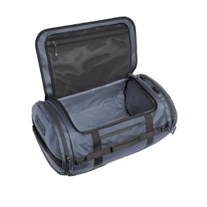Wandrd Carryall Duffel 40L - Aegean Blue - slant open main compartment