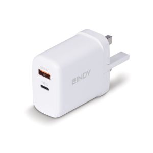 Lindy 65W USB-C & A GaN Charger - rear slant 