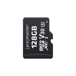 ProMaster Micro SDXC 128GB Advanced UHS-I V30 Memory Card - front upright 