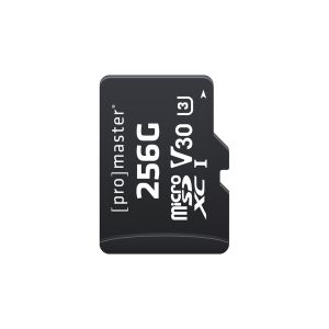 ProMaster Micro SDXC 256GB Advanced UHS-I V30 Memory Card - front upright 