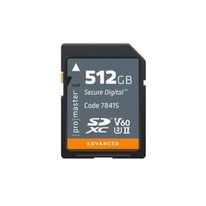 ProMaster Advanced SDXC V60 UHS-II Memory Card - 512GB - FRONT 
