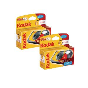 Kodak Fun Flash Single Use Camera 27+12 - Twin Pack - 2x boxed units slant 