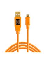 Tether Tools TetherPro USB 2.0 to Micro-B 5-Pin 15' (4.6m) High-Visibility Orange