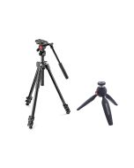 Manfrotto 290 Light Aluminium Tripod with Befree Live Fluid Video Head & Pixi Mini Tripod