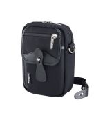 Billingham Airline Stowaway Sling Bag - Black Canvas / Black Leather