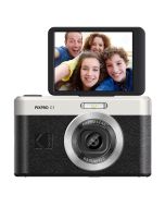 Kodak Pixpro C1 Digital Compact Camera - Black - front with screen flipped