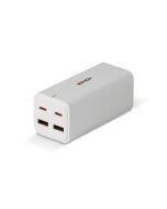 Lindy 100W 4-Port USB Type A & C GaN Charger - port end slant left