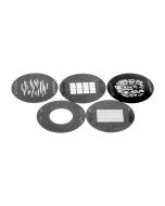 Elinchrom 52.5mm Gobo Set for Minispot - 5 Pack - flat lay 