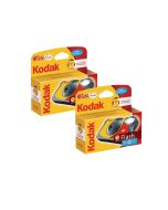 Kodak Fun Flash Single Use Camera 27+12 - Twin Pack - 2x boxed units slant 