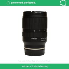 Pre-Owned Tamron 17-28mm F2.8 Di III RXD Lens - Sony E Mount - topside upright 