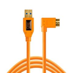 Tether Tools TetherPro USB 3.0 to Micro-B Right Angle 15' (4.6m) High-Visibility Orange