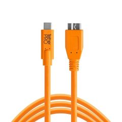 Tether Tools TetherPro USB-C to 3.0 Micro-B 15' (4.6m) High-Visibility Orange