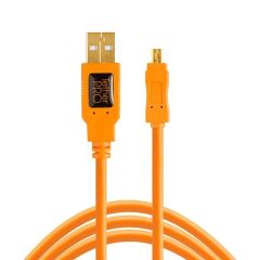 Tether Tools TetherPro USB 2.0 to Mini-B 8-Pin 15' (4.6m) High-Visibility Orange