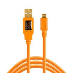 Tether Tools TetherPro USB 2.0 to Micro-B 5-Pin 15' (4.6m) High-Visibility Orange