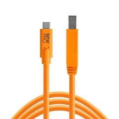 Tether Tools TetherPro USB-C to 3.0 Male B 15' (4.6m) High-Visibility Orange