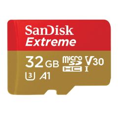 SanDisk Extreme 32GB 100MB/s U3 V30 UHS-1 MicroSDHC Memory Card - with SD Adapter