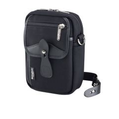 Billingham Airline Stowaway Sling Bag - Black Canvas / Black Leather