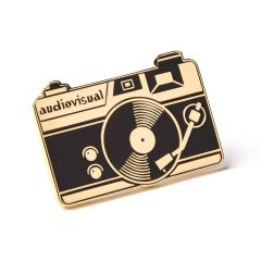  Photogenic Supply Co. Audiovisual Enamel Pin - Gold - slant 