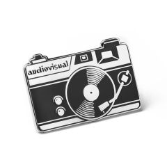  Photogenic Supply Co. Audiovisual Enamel Pin - Silver - slant 