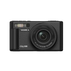 Yashica City 100 Digital Compact Camera - Black - front straight 