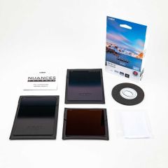 Cokin Nuances Extreme Smart Kit - L-Size - what's included - flat lay with filters out 