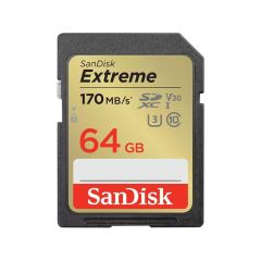 SanDisk SDXC Extreme 64GB (170/80 MB/s R/W) + 1 year RescuePRO Deluxe