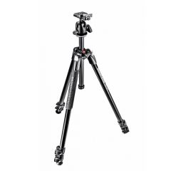 Manfrotto 290 Xtra Aluminium 3-Section Tripod Kit with Ball Head Open