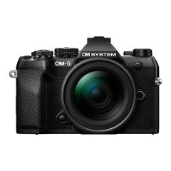 OM System OM-5 Mark II Black & M.Zuiko Digital ED 12-45mm F4 PRO Lens - front straight 