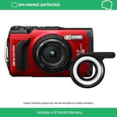 Pre-Owned OM System Tough TG-7 Camera - Red & Olympus Light Guide