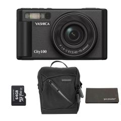 Yashica City 100 Digital Compact Camera - Black - ProMaster Kit