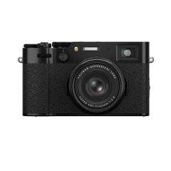 Black Fujifilm X100 VI Premium Compact Digital Camera with 23mm F2 lens front view