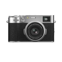 Silver Fujifilm X100 VI Premium Compact Digital Camera with 23mm F2 lens front view