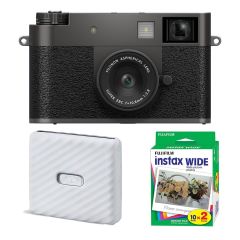 Fujifilm X half Premium Compact Camera - Charcoal, Instax Link Wide & Film Value Kit - what's included 
