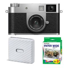 Fujifilm X half Premium Compact Camera - Silver, Instax Link Wide & Film Value Kit - what's included 