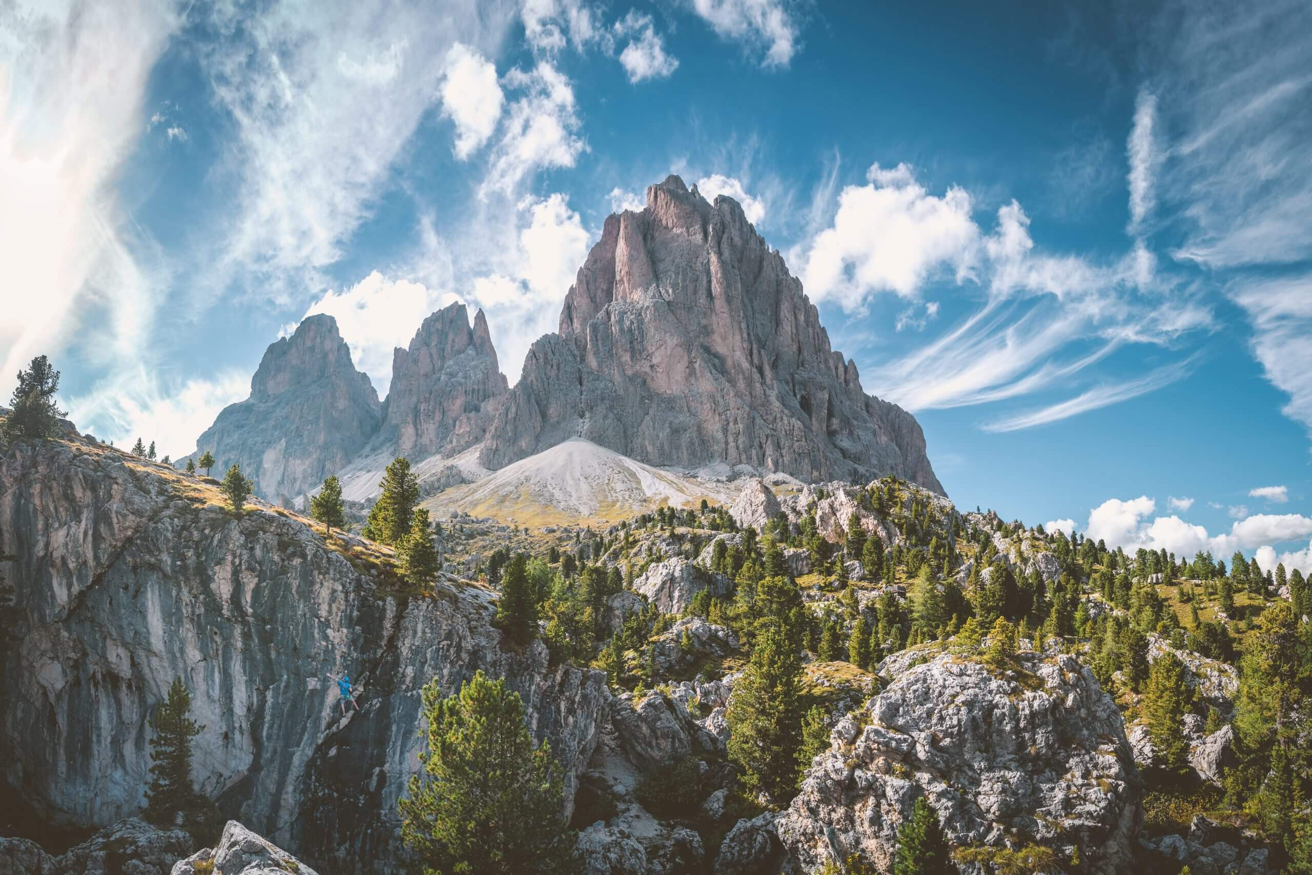 Ben Cianchi climbing in the Dolomites