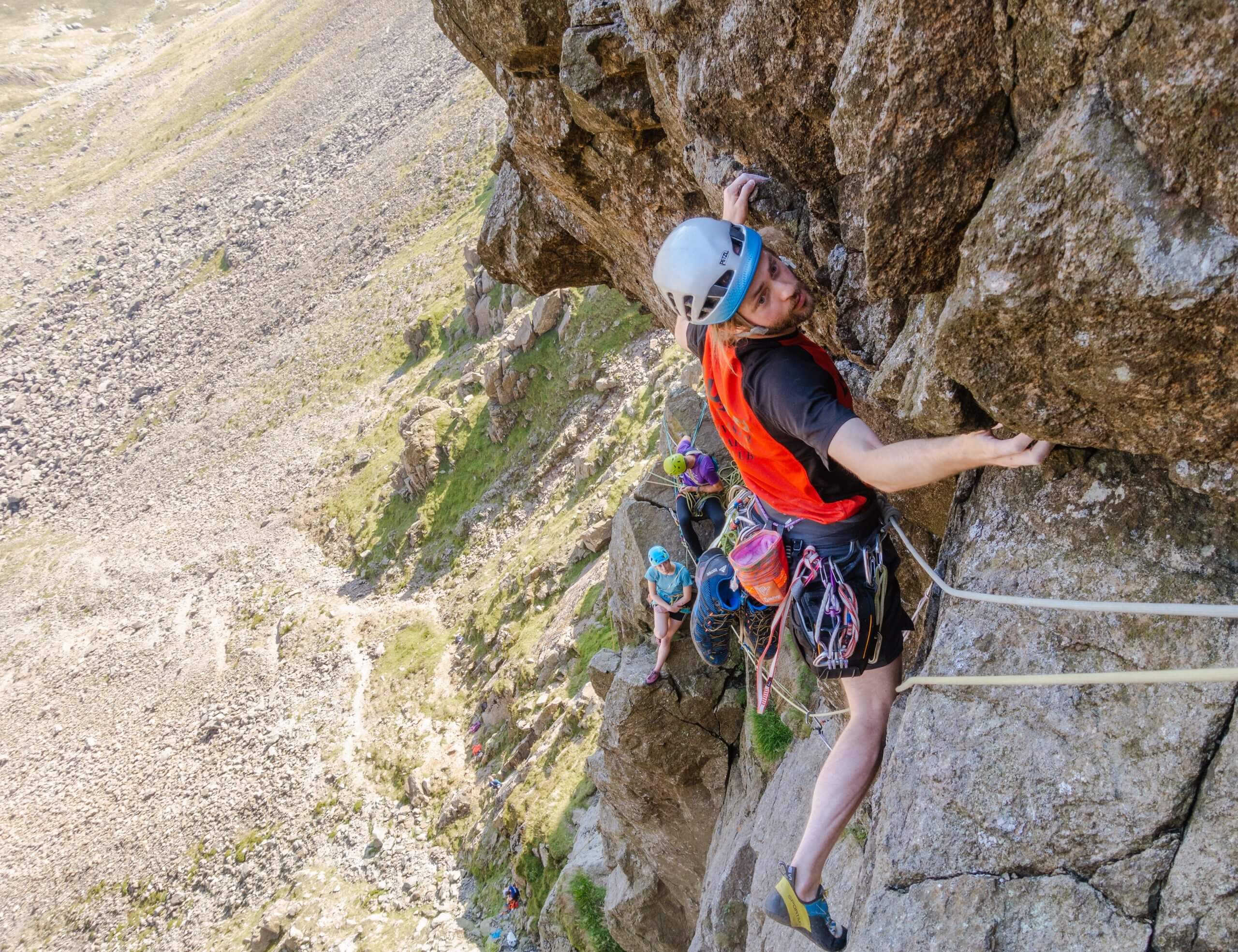 Jonathan Doyle climbing Dow Crag in Cumbria