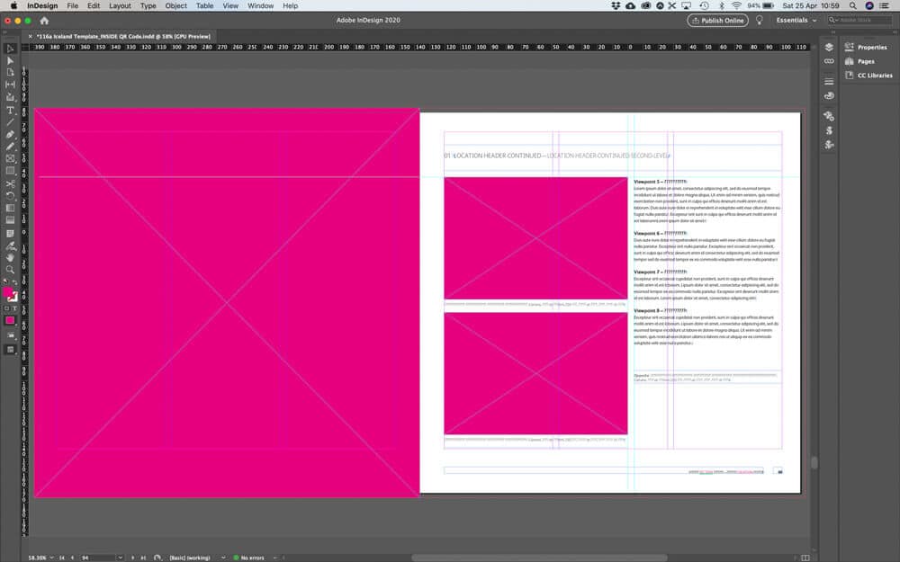Mock up pages for guidebook