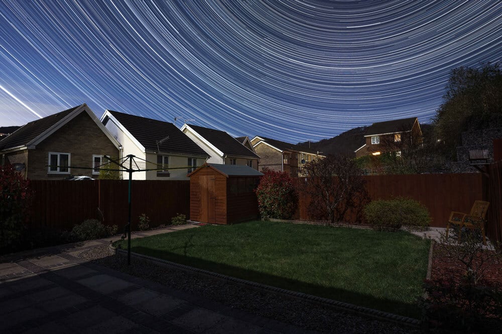 star trail in night sky