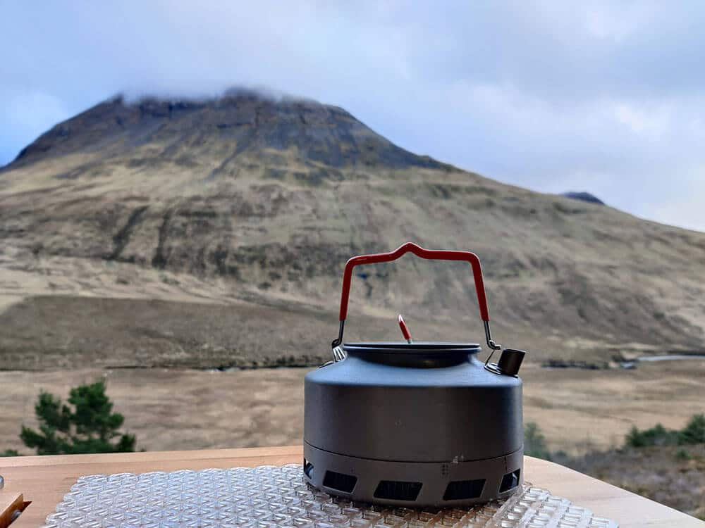 The view from Abbie's self-converted campervan in the Scottish Highlands